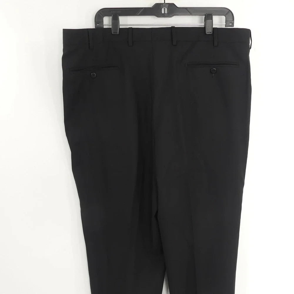 Zanella Bennett Wool Dress Pants Pleated Black Stripe Men's‎ 40x33